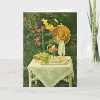 1144 Tea Time In Garden Mother's Day Card by RuthGarrison at Zazzle