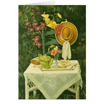 1144 Tea Time In Garden Sympathy Card by RuthGarrison at Zazzle