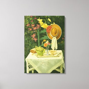 1144 Tea Time In Garden Wrapped Canvas Print by RuthGarrison at Zazzle