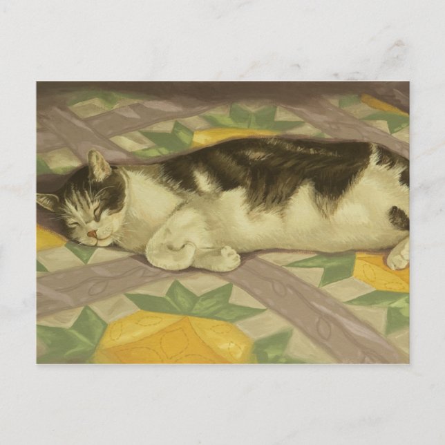 1149 Cat on Quilt Postcard (Front)
