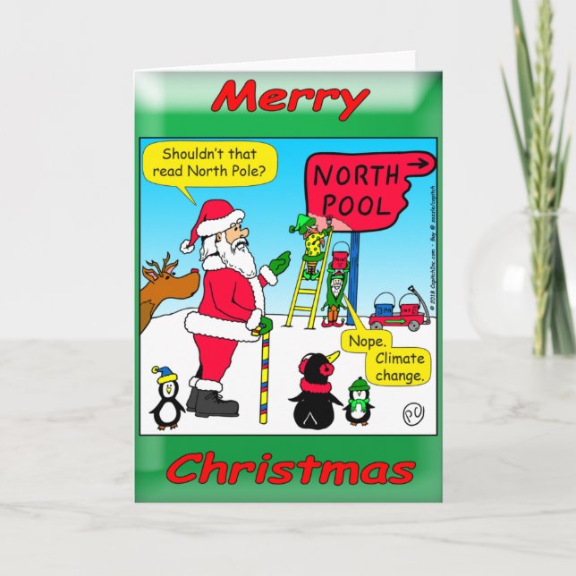 1149 North Pole climate change Holiday Card (Front)