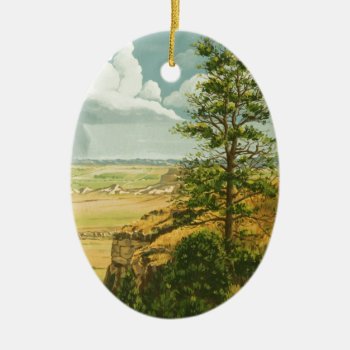 1158 Pine On Scotts Bluff Monument Ceramic Ornament by RuthGarrison at Zazzle