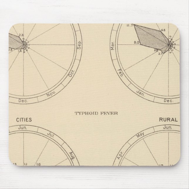 117 Deaths influenza, typhoid fever 1900, 1890 Mouse Pad (Front)