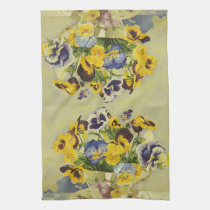 1187 Pansies in Teacup Towel