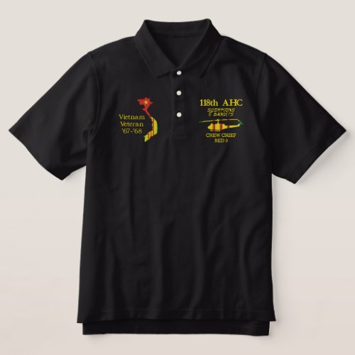 118th AHC Vietnam Veteran Map Embroidered Shirt