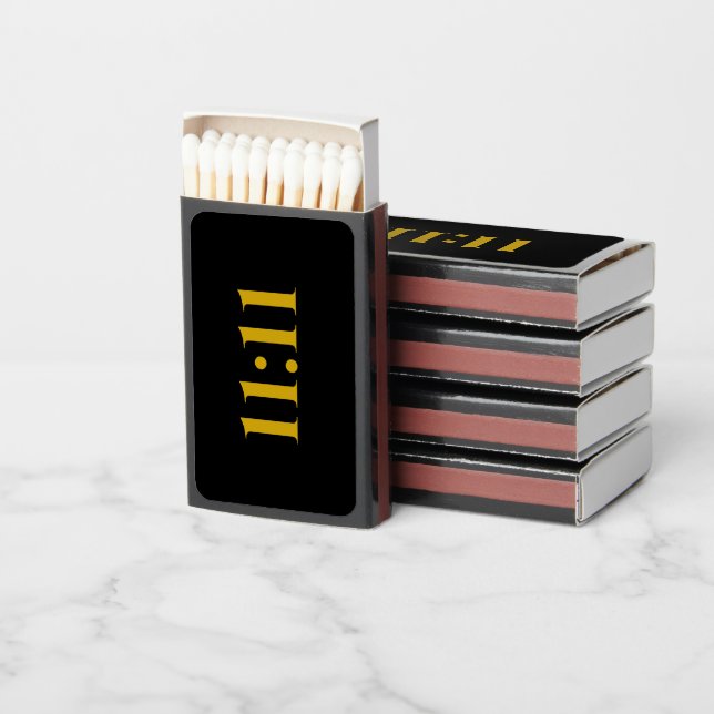 11:11 Angel | Manifesting Matchbox | Black & Gold Matchboxes (Stacked)