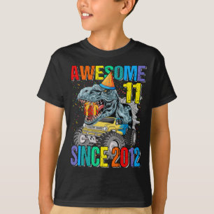 11 Awesome Since 2012 Dinosaur Monster Truck 11th T-Shirt