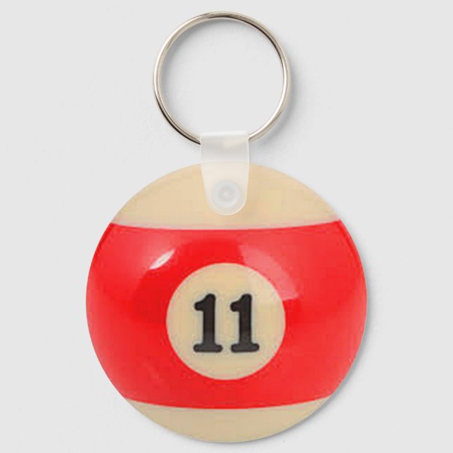"11 Ball" pool ball design jewelry Keychain (Front)