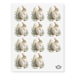 11 Cute watercolour Bunny & Egg Temporary Tattoos