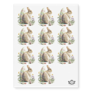 11 Cute watercolour Bunny & Egg Temporary Tattoos