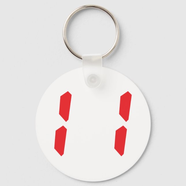 11 eleven  red alarm clock digital number keychain (Front)