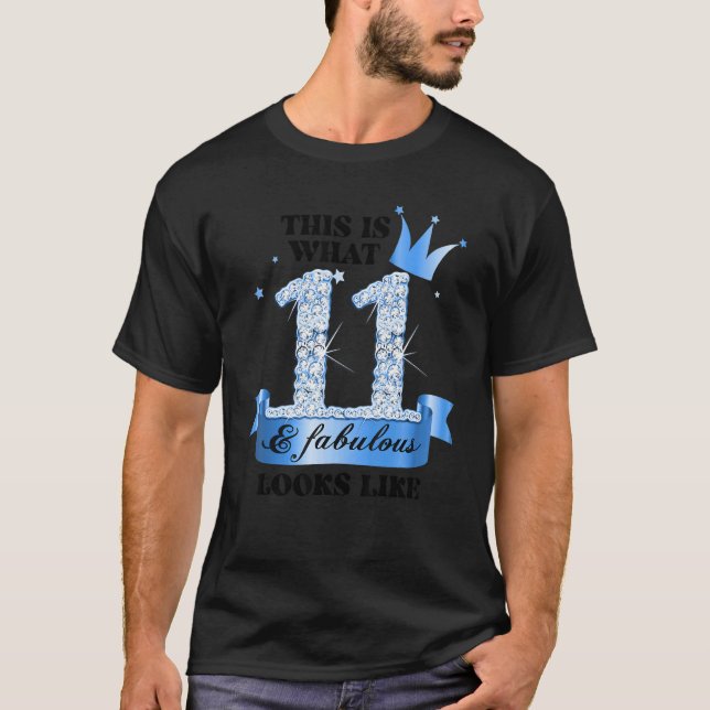11 & Fabulous I Blue White Party Group Candid Phot T-Shirt (Front)