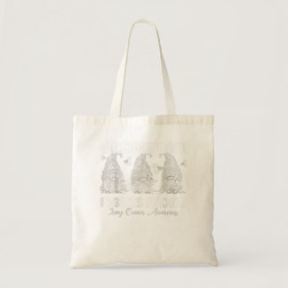 11,Gnome One Fights Alone White Lung Cancer Awaren Tote Bag