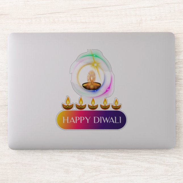 #11.Happy Diwali the festival of lights of India Sticker (Computer)