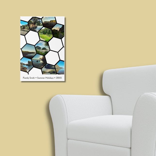 11 Hexagon-Shaped Custom Vacation Photos Collage Acrylic Print (Best Hexagon Custom Family Vacation Photos Collage Acrylic Print, Living Room)