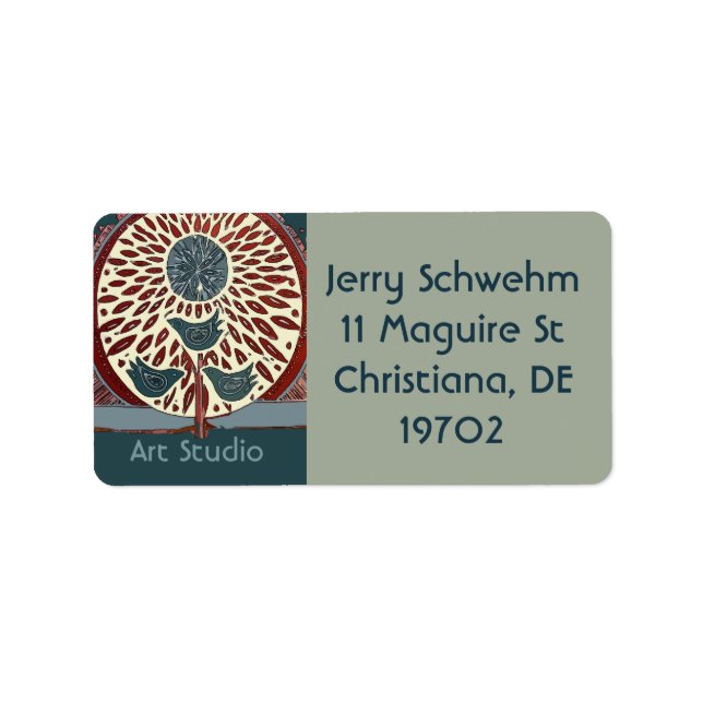 11 Maguire Abstract Blue Birds Label (Front)