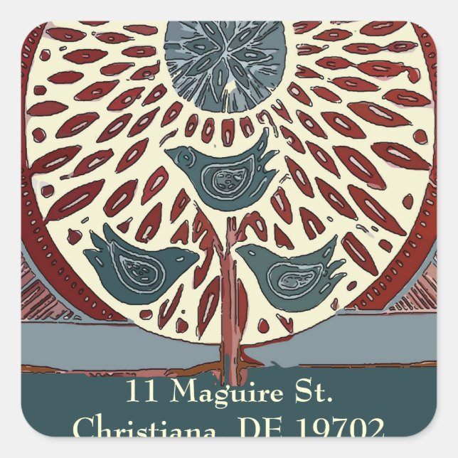 11 Maguire Abstract Blue Birds Square Sticker (Front)