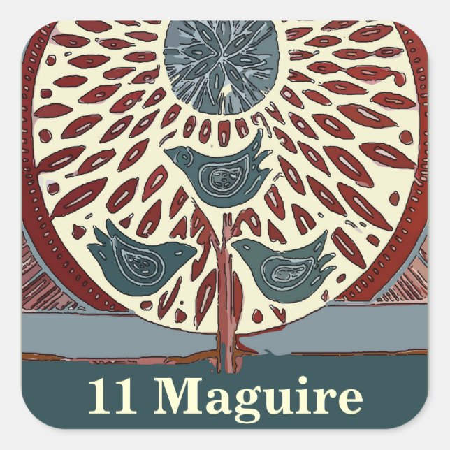 11 Maguire Abstract Blue Birds Square Sticker (Front)