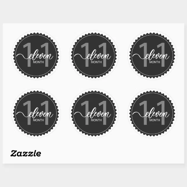 Month Code Round Sticker 11 Months Milestone Classic Round Sticker | Zazzle