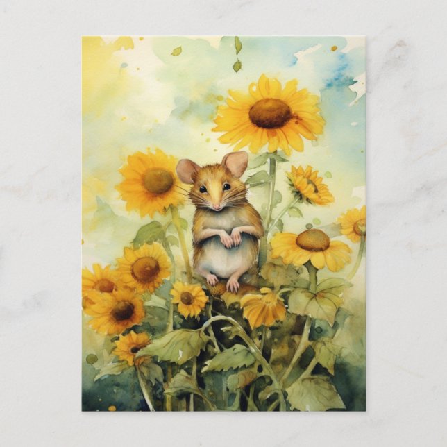 11 of 17 Sunflower Garden Miceville Postcard (Front)