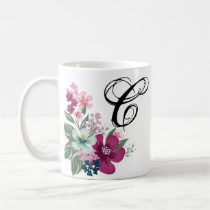 11 Oz. Coffee Mug Tropical Flower on White