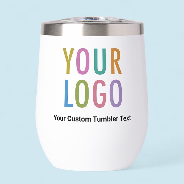 11 oz Insulated Wine Tumbler with Lid Custom Logo (MISOOK White Wine Tumbler with Logo)
