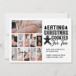 11 Photo Christmas Cookies for 2 Pregnancy  Holiday Card