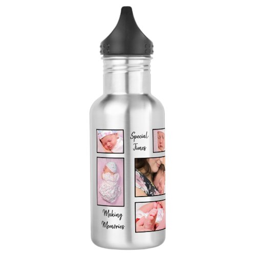 11 Photo Collage Happy Moments Making Memories Stainless Steel Water Bottle