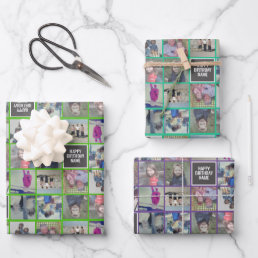 11 Photo Collage - Instant Montage Colorful Border Wrapping Paper Sheets