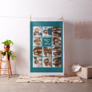 11 Photo Collage - Minimal Grid with Text Fabric