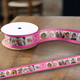 11 Photo Collage - Minimal Grid with Text Grosgrain Ribbon