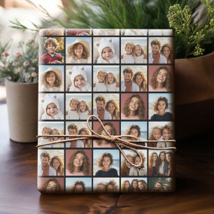 11 Photo Collage Pattern - Custom Grid Wrapping Paper