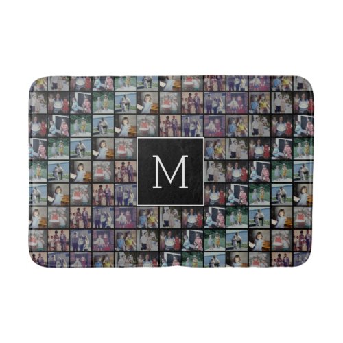 11 Photo Collage Pattern _ Custom Monogram Bath Mat