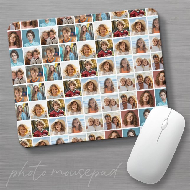 11 Photo Collage Pattern - Custom Monogram Mouse Pad (Create a Photo Mousepad - Add your favorite photos to make a unique gift or memento for family!)