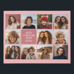 11 Photo Grid industrial box name - coral Faux Canvas Print<br><div class="desc">Use up to 11 square or selfie phone photos to create a unique and personal gift. If you need to adjust the pictures,  click on the customize tool to make changes.</div>