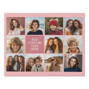 11 Photo Grid industrial box name - coral Faux Canvas Print