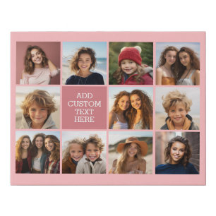 11 Photo Grid industrial box name - coral Faux Canvas Print