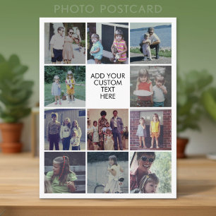 11 Photo Instagram Collage - Custom Text Postcard