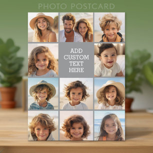 11 Photo Instagram Collage with Text Postcard