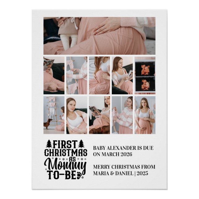 11 Photo Mommy to be Christmas Pregnancy  Poster (Front)