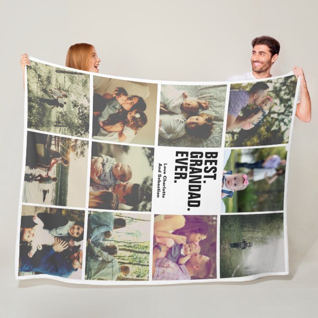 11 photos collage personalized fleece blanket (In Situ)