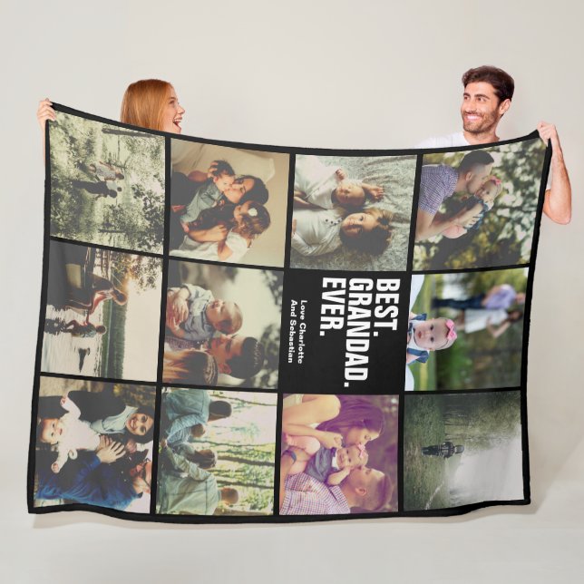 11 photos collage personalized fleece blanket (In Situ)