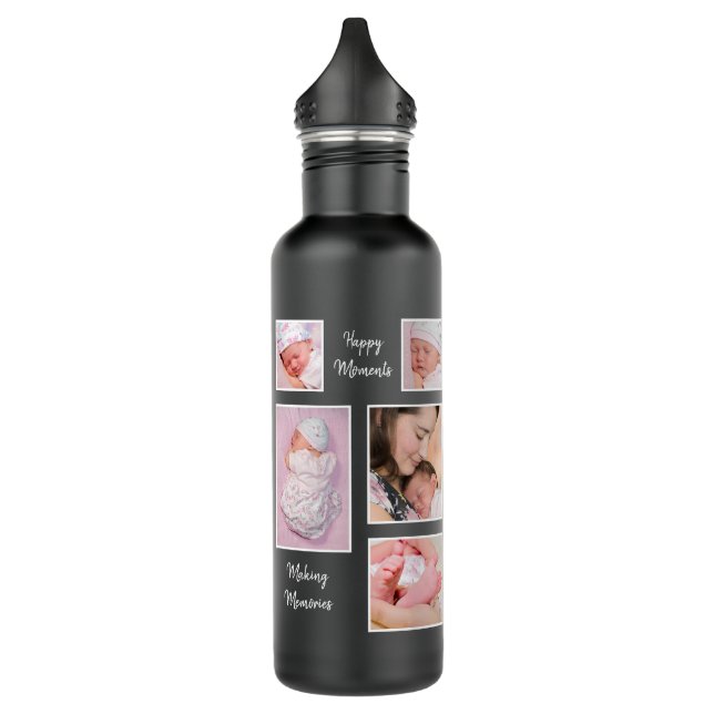 11 Photos Happy Moments Making Memories Quotes Stainless Steel Water Bottle (Left)