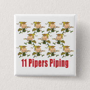 11 Pipers Piping Buttons