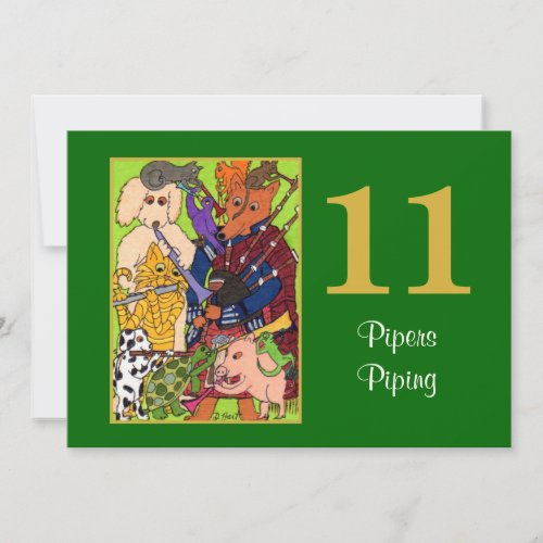 11 Pipers Piping Cute Animals Personalized Holiday
