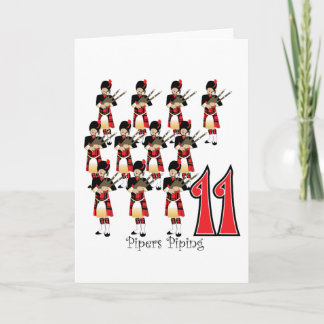11 Pipers Piping Holiday Card