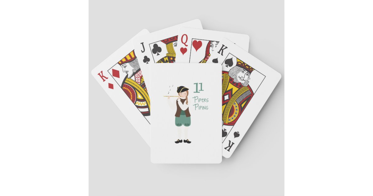 11 Pipers Piping Playing Cards Zazzle