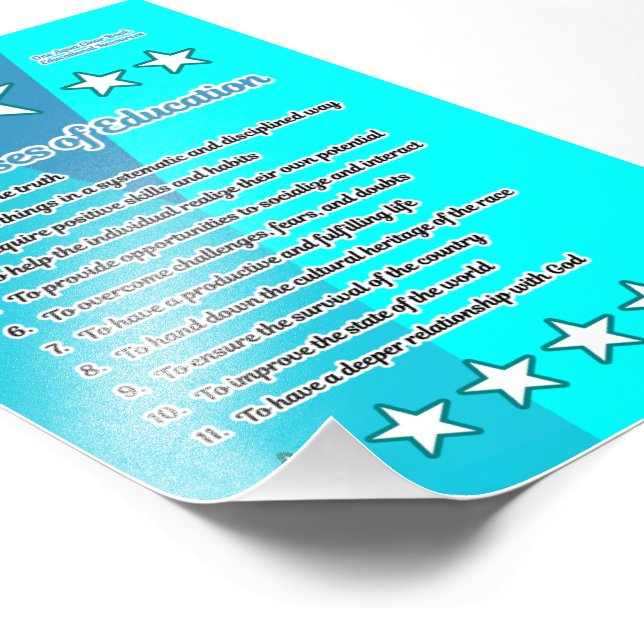11 Purposes of Education Photo Print (Corner)