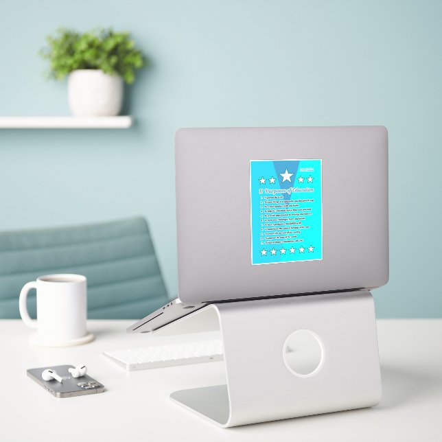 11 Purposes of Education Sticker (Laptop On Desk)