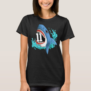 11 Shark Birthday Animal Themed Bday Party Celebra T-Shirt